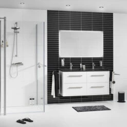 TIGER Boston Kolomkast 40cm Wit Hoogglans Rvs -Badkamer Verkoop 123 485