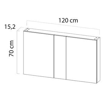 TIGER S-line Spiegelkast 120 Naturel Eik 9 TIGER S-line Spiegelkast 120 Naturel Eik - Afbeelding 7