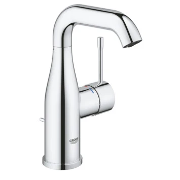 GROHE Wastafelkraan Essence M-size Met Hendel En Waste Chroom 3 GROHE Wastafelkraan Essence M-size Met Hendel En Waste Chroom