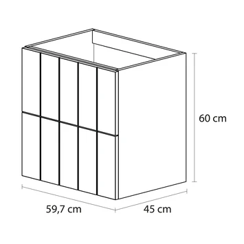 Tiger Maryport Badkamermeubelset 60 Cm Mat Zwart Met Licht Eiken Wasblad, Keramische Opzetkom En Matzwarte Grepen 6 Tiger Maryport Badkamermeubelset 60 Cm Mat Zwart Met Licht Eiken Wasblad, Keramische Opzetkom En Matzwarte Grepen - Afbeelding 4
