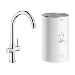 Grohe Red Compact Keukenkraan Met C-uitloop En 4 Liter Kokend Water Boiler Chroom