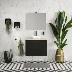 Tiger Maryport Badkamermeubelset 60 Cm Mat Zwart Met Licht Eiken Wasblad, Keramische Opzetkom En Matzwarte Grepen 26 Tiger Maryport Badkamermeubelset 60 Cm Mat Zwart Met Licht Eiken Wasblad, Keramische Opzetkom En Matzwarte Grepen -Badkamer Verkoop 123 614