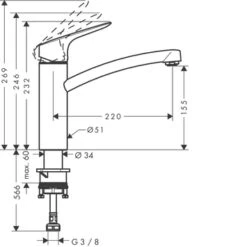 Hansgrohe Keukenkraan MySport M Met Hendel Chroom 9 Hansgrohe Keukenkraan MySport M Met Hendel Chroom -Badkamer Verkoop 123 6142