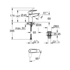 Grohe Wastafelkraan Start Edge S-size QuickFix Chroom 19 Grohe Wastafelkraan Start Edge S-size QuickFix Chroom -Badkamer Verkoop 123 6253