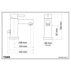 Tiger Wastafelkraan Boston Met Hendel En Waste Chroom 15 Tiger Wastafelkraan Boston Met Hendel En Waste Chroom -Badkamer Verkoop 123 6276