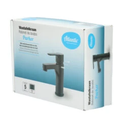 Atlantic Wastafelkraan Parker Met Hendel Zwart -Badkamer Verkoop 123 6303