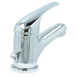 OK Wastafelkraan Met Hendel En Waste Chroom 18 OK Wastafelkraan Met Hendel En Waste Chroom -Badkamer Verkoop 123 6322