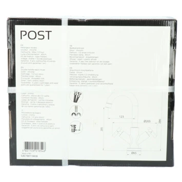 Absolut Wastafelkraan Post 2-knops Zwart 19 Absolut Wastafelkraan Post 2-knops Zwart - Afbeelding 17