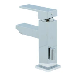 Aqualino Wastafelkraan Panaro Met Hendel En Waste Chroom -Badkamer Verkoop 123 6398