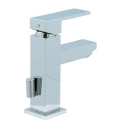 Aqualino Wastafelkraan Panaro Met Hendel En Waste Chroom -Badkamer Verkoop 123 6400