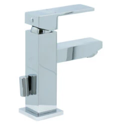 Aqualino Wastafelkraan Panaro Met Hendel En Waste Chroom -Badkamer Verkoop 123 6405