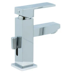 Aqualino Wastafelkraan Panaro Met Hendel En Waste Chroom -Badkamer Verkoop 123 6406