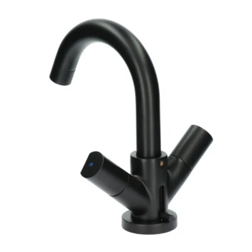 Aqualino Wastafelkraan Fortore 2-knops Met Waste Zwart 5 Aqualino Wastafelkraan Fortore 2-knops Met Waste Zwart - Afbeelding 3