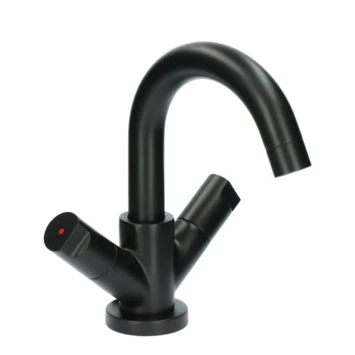 Aqualino Wastafelkraan Fortore 2-knops Met Waste Zwart 9 Aqualino Wastafelkraan Fortore 2-knops Met Waste Zwart - Afbeelding 7