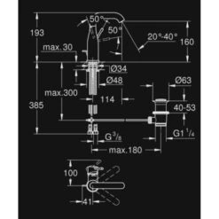 GROHE Wastafelkraan Essence M-size Met Hendel En Waste Cool Sunrise -Badkamer Verkoop 123 6507
