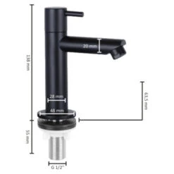 Differnz Fonteinkraan Recht Mat Zwart -Badkamer Verkoop 123 6561