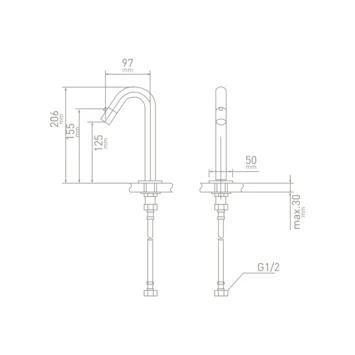 Van Marcke Fonteinkraan Sculpt Met Draaiknop Chroom 4 Van Marcke Fonteinkraan Sculpt Met Draaiknop Chroom - Afbeelding 2