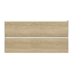 Tiger Reverse Meubelset 120 Cm Met 2 Lades Naturel Eik / Mat Wit Inclusief Oval Wastafel Dubbel Hoogglans Wit -Badkamer Verkoop 123 687