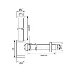 Tiger Design Bekersifon 5/4 Chroom -Badkamer Verkoop 123 7081