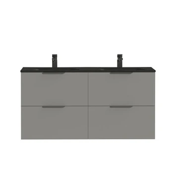 Tiger Badkamermeubel Studio 120cm Matgrijs/mat Zwart Met Profielgrepen 3 Tiger Badkamermeubel Studio 120cm Matgrijs/mat Zwart Met Profielgrepen