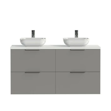 Tiger Badkamermeubel Studio 120cm Matgrijs/witte Waskom Met Profielgreep 3 Tiger Badkamermeubel Studio 120cm Matgrijs/witte Waskom Met Profielgreep