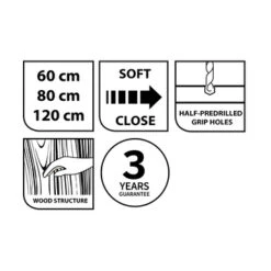 Tiger Badkamermeubel Studio 60cm Naturel Eik/witte Waskom Met Vierkante Greep -Badkamer Verkoop 123 750