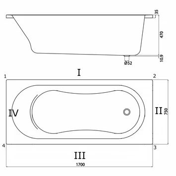 Sealskin Bad Optimo Acryl 75x170x48 Cm 4 Sealskin Bad Optimo Acryl 75x170x48 Cm - Afbeelding 2