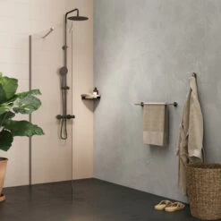 Tiger Hoekdouchemand Cooper 21 Cm RVS/zwart -Badkamer Verkoop 123 907