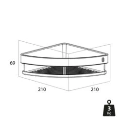 Tiger Hoekdouchemand Cooper 21 Cm RVS/zwart -Badkamer Verkoop 123 910