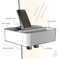 Tiger Douchemand Voor Douchewand 2-store Wit -Badkamer Verkoop 123 914