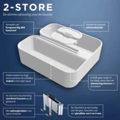 Tiger Douchemand Voor Douchewand 2-store Wit -Badkamer Verkoop 123 919