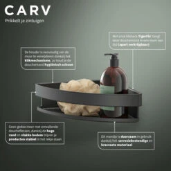 Tiger Hoekdouchemand Carv 21 Cm Zwart -Badkamer Verkoop 123 947